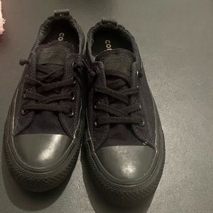 Custom women’s size 8.5 converse all black